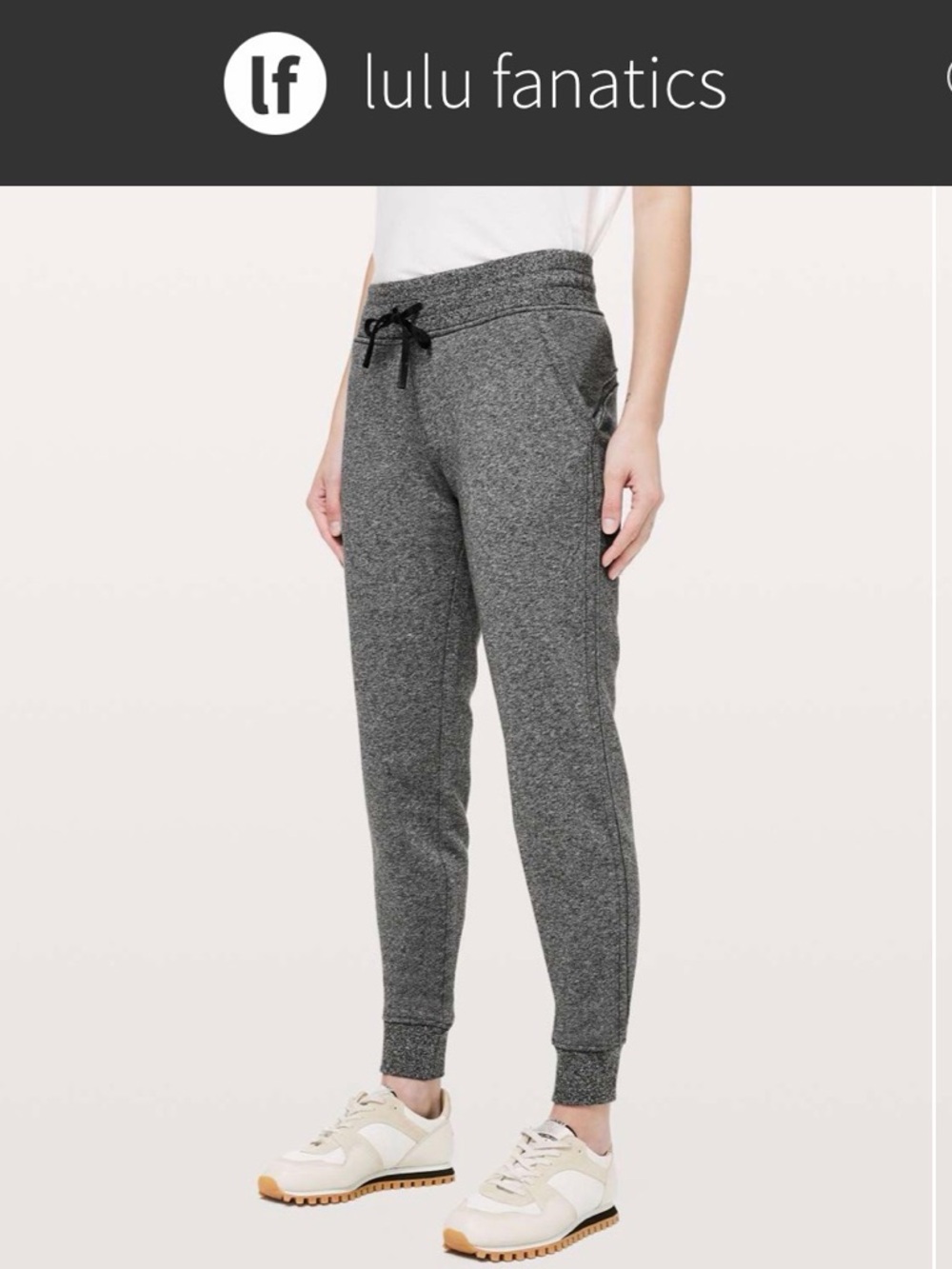 Lululemon Warm Down Jogger, 
Heathered Speckled Black size 12. 100% Cotton